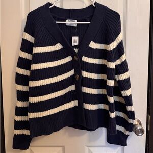 NWT Old Navy Women's Navy and White Striped Cardigan